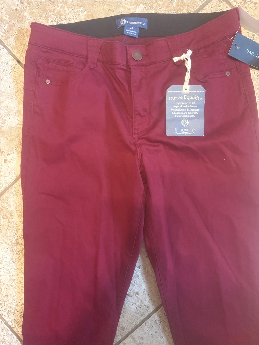 Democracy Women's “Ab Solution “Jeans in Deep Maroon